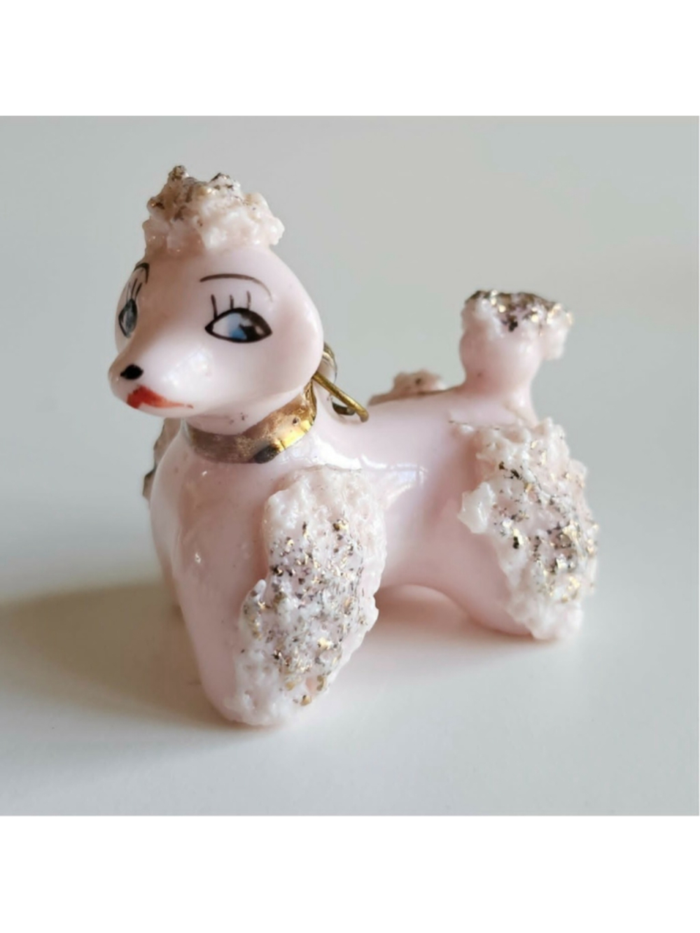 Vintage Mid-Century Pink Spaghetti Poodle Figurine - Miniature